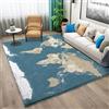 Generic Tappeto Rettangolari Mappa del mondo Tappeti a Motivo, Tappeto Antiscivolo Morbidi a Pelo Corto per Soggiorno, Tappeti Decorativi per Camera da Letto Lavabili (80x150cm, Blu)