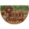 Nada Home Zerbino Natalizio Mezzaluna 40x60 cm in Fibra di Cocco con Base Antiscivolo in PVC - Stampa Festiva con Decori di Natale, Idea Regalo Casa