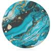 BVKWNTSA Tagliere in vetro temperato turchese blu oro marmo stampato a lunga durata vetro trasparente antigraffio, resistente al calore, infrangibile facile da pulire, decorazione per la cucina