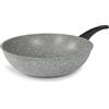 FLONAL DURA INDUCTION wok in alluminio antiaderente 32cm, spessore 3,5mm, H: 9,5cm, adatta a tutti i fuochi inclusa induzione, effetto pietra
