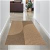 CARPETIA Tappeto camera degli ospiti balcone runner tappeto corridoio runner indoor outdoor easy-care con elegante motivo a fiocco in beige & marrone 80 x 150 cm