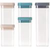 VIGAR - Set di 5 contenitori - 1,9 L + 1,2 L + 800 ml + 500 ml - Homey - Organizzatori ed ermetici con silicone - Con plastica priva di BPA - Blu, Grigio e Rosa