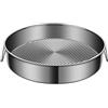 Puupaa Set di teglie rotonde in acciaio inox, 24-32 cm, antiaderenti, vassoio versatile per cottura a vapore per cheesecake, quiche, pizze profonde, forno e congelatore (26 cm)