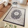 TAPISO Dubai Tappeto Tradizionale Pelo Corto Soggiorno Design Classico Motivo Floreale Ornamenti Tonalità Beige Antracite Salotto Sala Camera Ufficio Oeko-Tex 120 x 170 cm