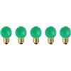 AMARCORDS - 5 Lampadine Led da esterno resistenti all'acqua, luce calda 2700K, vetro VERDE tipo globetta, E27, 1W