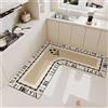 Treer Tappeto Cucina Forma a L Antiscivolo Lavabile, Tappeto Runner per Cucina in Diatomite Moderni Tappetino Diatomite Assorbente Passatoia Corridoio per Ingresso Bagno (120 * 120cm,Fiore nero)