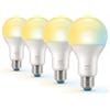 WiZ Pacchetto vantaggio - E27 - con 4 Lampadine LED Standard - Opaca - 60W - 806lm - Luce da bianca calda a bianca fredda - Illuminazione LED intelligente - Tunable White