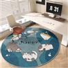 Surwin Tappeto per Sedia Ufficio Rotondo Salvapavimento Antiscivolo Animali Carini Tappeto Gaming Tappetino Protettivo Antigraffio per Pavimenti Duri, Parquet e Piastrelle (Turchese,140cm)