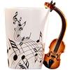 Yzdysg Tazze in ceramica per tazze creative Strumento Musicale Violino Forme Tazze da caffè Tazze da tè al latte Bicchieri per Cucina D