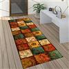 QQrunner Tappeto passatoia per corridoio, boho colorato, antiscivolo, 90 x 160 cm, vintage, lavabile, al metro, per camera da letto, corridoio, lungo, lunghezza personalizzabile, 60/70/80/90/100/120