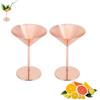 Beufee Bicchieri da Martini in Metallo da 2 Pezzi, Bicchieri da Martini in Acciaio Inox Bicchieri da Cocktail Calici da Martini in Oro Rosa Bicchieri da Bere Cristalleria