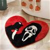 TDCQQGQQ Tappeto da bagno antiscivolo, decorazione natalizia per la casa, divertente motivo teschio di Halloween, lavabile, assorbente, regalo spettrale (cuori)