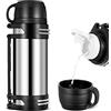 ONEVER Borraccia termica termica a doppia parete, 2 l, in acciaio inox, isolata, per viaggi, per bevande calde, sottovuoto, tazza da caffè, con coperchio, senza BPA e a prova di perdite
