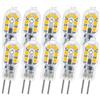 Ruiandsion Lampadina LED G4 12 V 3 W JC tipo bi-pin, ricambio lampadina alogena G4 20 W, 2835 12SMD bianco caldo per illuminazione paesaggistica, illuminazione sotto armadio (confezione da 10)