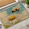 Generic Zerbino con api primaverili, fiori gialli, decorazione floreale, antiscivolo, impermeabile, antipolvere, facile da pulire, 73 x 43 cm