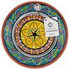 CR CERAMICA RAMBLEÑA CERAMICA RAMBLENA | Piatto decorativo da appendere a parete | Piatto in ceramica | Piatto decorazione mediterranea blu-bianco-giallo | 100% fatto a mano | 28x28x4,5 cm