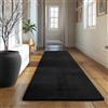 SIMPEX Tappeto Runner Nero 80x250 cm Tappeto Lavabile a Pelo Corto, Antiscivolo e Morbido, Design Monocromatico Moderno per Camera da Letto, Cucina e Corridoio