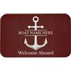 TATLETATLE Tappeto di benvenuto personalizzato con ancora nautica, rosso, 40,6 x 61 cm, tema nautico, flanella, impermeabile, antiscivolo, basso profilo