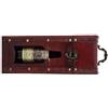 Ausla per Vino retrò in Legno Massiccio e in Pelle Vintage Elegante Porta Bottiglia, Decorazione per la Casa, Vetrina Unica, Scatola di Imballaggio Antico per la Cantina