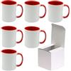 AL PRODUCTION Set Tazze per Sublimazione in Ceramica Bianca 330ml - Tazza Mug di Categoria AAA inclusa di Scatola per Gadget e Personalizzazioni - Made in Italy (Rosso, 6 Unità)
