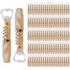 Customaster 100 Pezzi Apribottiglie in Legno con Cavatappi - Bomboniere Matrimonio Originali per Ospiti in Naturale | Regali Personalizzati con Nome & Multifunzione