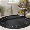 Ripaz Vogue Ripaz - Tappeto rotondo in iuta intrecciato a mano, colore nero, 120 x 120 cm (120 x 120 cm)