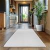 SIMPEX Tappeto Runner Bianco 80x150 cm Tappeto a Pelo Corto Lavabile, Antiscivolo e Morbido, Design Monocromatico Moderno per Camera da Letto, Cucina e Corridoio