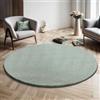 the carpet Relax Tappeto moderno a pelo corto, soggiorno, fondo antiscivolo, lavabile fino a 30 gradi, morbidissimo, aspetto pelliccia, Verde, 160 cm rotondo