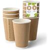 BIOZOYG Bicchieri di cartone 50 pezzi 400 ml / 8 oz, 80 mm - Bicchieri usa e getta per caffè - Bicchieri di cartone per bevande calde - Alternativa ai bicchieri di polistirolo, bicchieri di carta