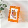 EasyByMall Cornice portafoto galleggiante in acrilico effetto neon, 10 x 15 cm, design trasparente e robusto per esporre fotografie a casa o sul posto di lavoro (arancione)