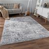 Paco Home Tappeto Salotto Moderno Soggiorno Pelo Corto Motivo Persiano Motivo Ornamenti Tappeto Morbido Vintage Bordura, Dimensione:80x150 cm, Colore:Grigio