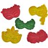 Tagliabiscotti.it - Maschere di carnevale Set di 5 cookies cutter Tagliabiscotti Stampi per biscotti frolla o decorazioni torte in pasta di zucchero - COLORI CASUALI - Misura 10cm (parte lunga).