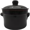 Generico Pentola Bicolore in Ceramica con Coperchio 24cm - Casseruola Antiaderente per Cucina Salutare - Resistente al Calore 16cm Altezza - Made in Italy Terracotta