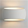 Planetitaly Applique gesso lampada parete LED 12W R7S doppia diffusione luce 1200lm 220V (Bianco caldo, 3000K)