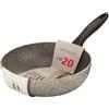 OISE ART STORE Trade Shop - Padella Alta Antiaderente AntiGraffio Saltapasta ø 20-22-24-26-28-30-32-34 Cm Cucina - -20 Cm -