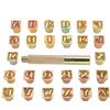Eujgoov Set di Punzoni per Metallo da 13 Mm, Kit per Punzonatura di Lettere, Timbro per Lettere Grandi per Pelle, Design Vintage, Alfabeto, 26 Lettere, Fustella, Strumento Artigianale