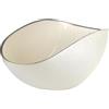 Onlylux Coppa Burano in Vetro Centrifugato Decorato a Mano - Centrotavola Decorativo 28 x 9,5 cm - Coppa in Vetro Artigianale per Arredo Casa - Perla Filo Platino