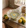 ILAB Centrotavola alzata media in ceramica decorata a mano da ceramisti siciliani di Santo Stefano di Camastra limoni art 4