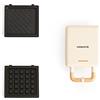 CREATE/STONE STUDIO/Tostiera individuale per sandwich e waffle Bianco sporco / 2 piastre intercambiabili: sandwich-grill, waffle, taiyaki, pancake e ciambelle, antiaderente, apertura 100º, 600W