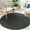 Vipanth Exports Tappeto rotondo in iuta in diverse misure e colori per la casa (verde, 200 cm x 200 cm)