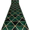 rugsx Tappeto EMERALD esclusivo 1020 glamour, elegante Marmo, triangoli per camere, corridoi, ingressi verde bottiglia/oro 120x300 cm