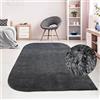 Teppich-Traum Tappeto di design liscio e lavabile con angoli arrotondati - morbido - in antracite, 160x230 cm