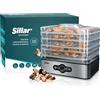 Wessper Sillar Essiccatore frutta e verdura, 5 vassoi, Disidratatore per Alimenti, Essiccatore Alimentare, Temperatura regolabile (35°-70°C), Timer di 99 ore, 240W