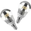 ZFFOZZ 2 Pezzi E27 5W 7W 9W 200V LED Lampadina Lampada Argento Specchio Freddo Caldo Bianco Casa per Mobili Illuminazione Interna Decorazione Illuminazione(E14-5W-silver,Warm)