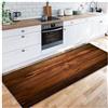 Siunwdiy Tappeto Cucina 3 Metri Antiscivolo Tappeto Runner Marrone Venatura del legno Tappeti Passatoia Antimacchia Corridoio Soggiorno Passatoia cucina Moderno Durevole Tappetino Lavabile，50X300CM