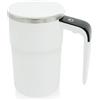 HEIBTENY Tazza da caffè elettrica ricaricabile, portatile, in acciaio inox, con miscelatore magnetico, automatico, 380 ml, colore bianco