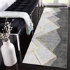 Siunwdiy Tappeto da Cucina Motivo Geometrico Moderno 3.4 Metri Oro grigio Tappeto Passatoia Tappeto Cucina Antiscivolo Lavabile Tappeti Runner Lungo per Cucina,Corridoio,Soggiorno,Camera ，40x340cm