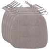 AAOCLO Cuscini Per Sedie Da Cucina Con Cinghie, Confortevole Cuscini Sedie Cucina Trapezio 43x41cm Cuscini Seduta Cucina Lavabili Antiscivolo Per Sedia Cucina Giardino(Size:6 Pack,Color:coffee color)
