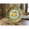 Generico Piatto grande in ceramica siciliana giallo e verde di santo stefano di camastra decorata a mano Limoni Art 12