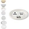 G.M. DISTRIBUZIONE 50 Piatti Tondi Colore Bianco in Polpa di Cellulosa 26cm, Ideale per Cibi Caldi e Freddi, Piatti Impermeabili e Adatti al Microonde, Biodegradabili e Compostabili